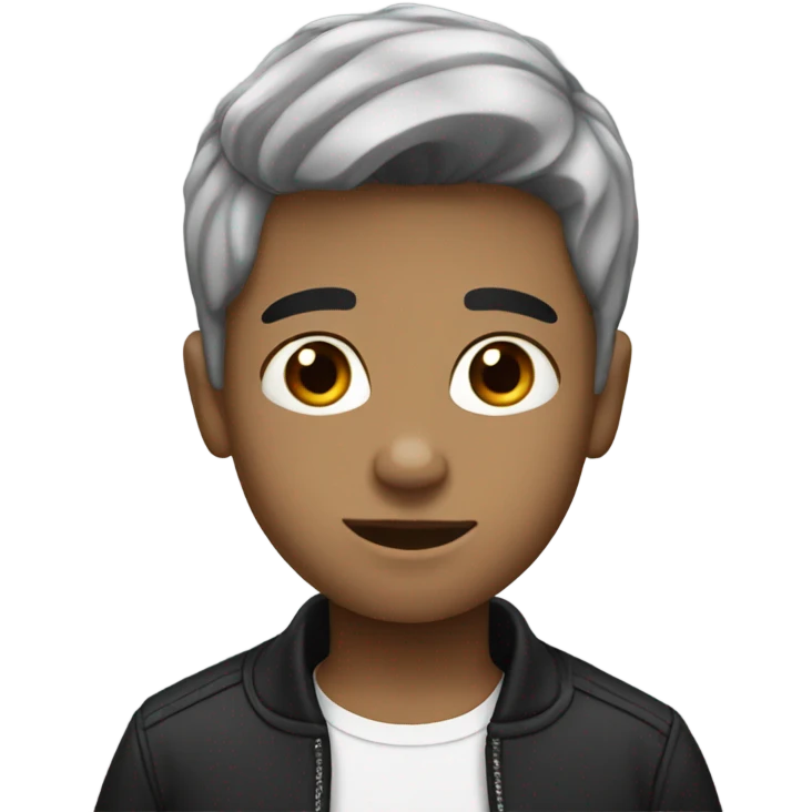 young white boy with black hair emoji