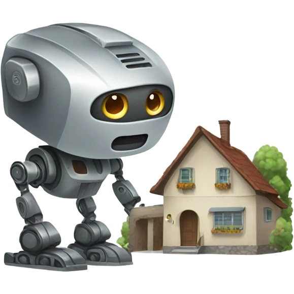 place on a white background Friendly robot emoji