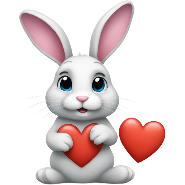 bunny showing a heart with paws emoji