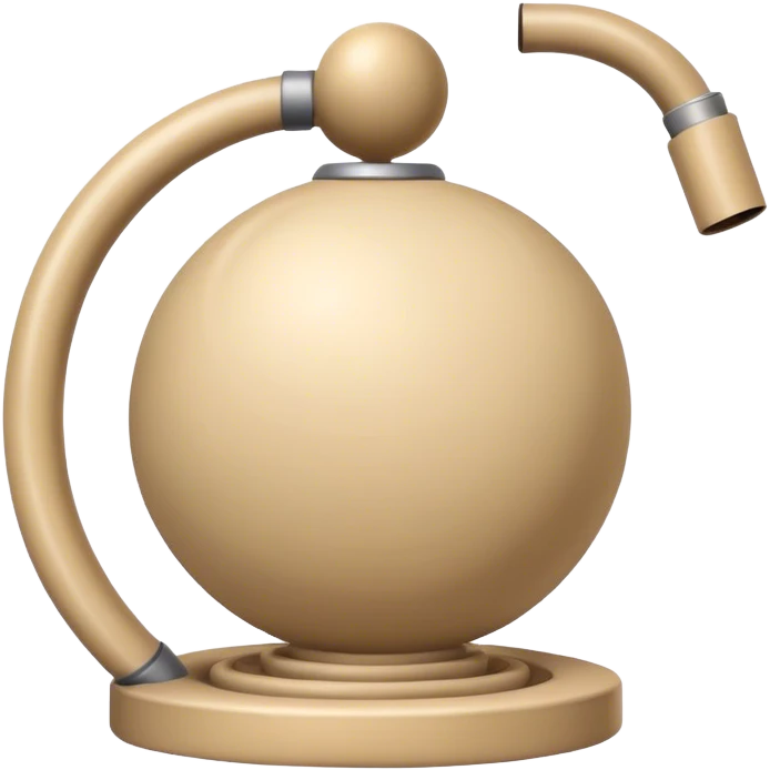curved beige tube with a large ball at the base emoji