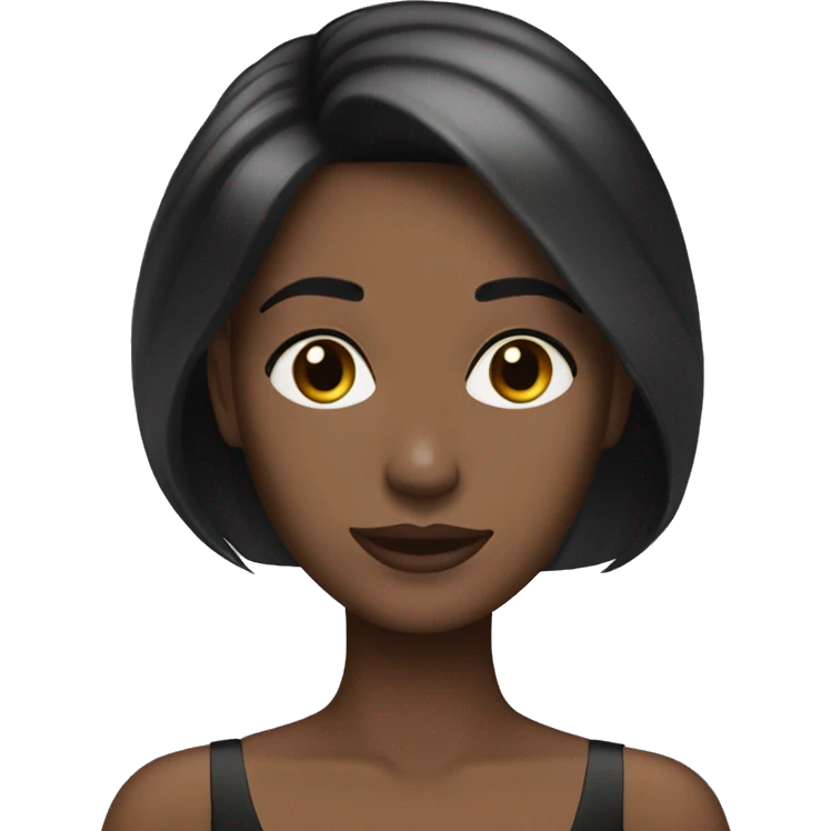 blackballgown short straight dark brown hair emoji