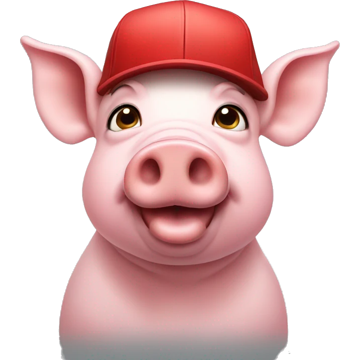 Pig with a cap emoji