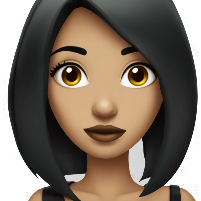 Edgy party girl with black hair emoji