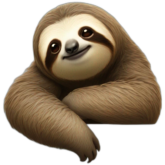 sloth makes a kissing face emoji