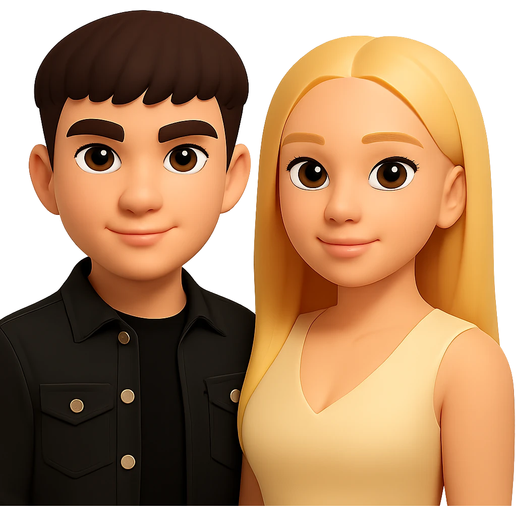 Slightly increase the volume of the upper body of the girl and slightly rotate her to face forward. Preserve the style of the image. Remove the background. emoji