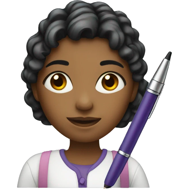 girl with a pen emoji