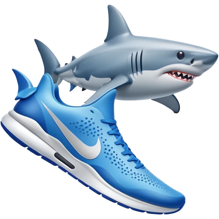 Shark with Nike blue shoes  emoji