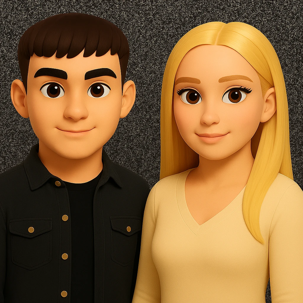 Keep everything as is but slightly spread out the people. Do not change the style or background. emoji