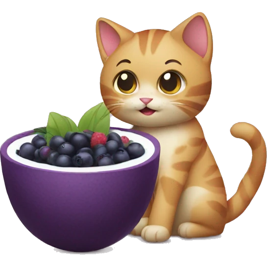 cat eating acai emoji