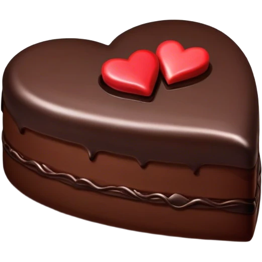 Gateau au chocolat en forme de cœur  emoji
