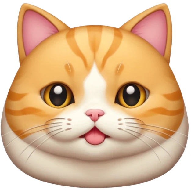 A super chubby, kitschy cat sticker with adorable whiskers and super cute eyes.
 emoji
