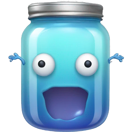 Jelly jar with legs and arms emoji