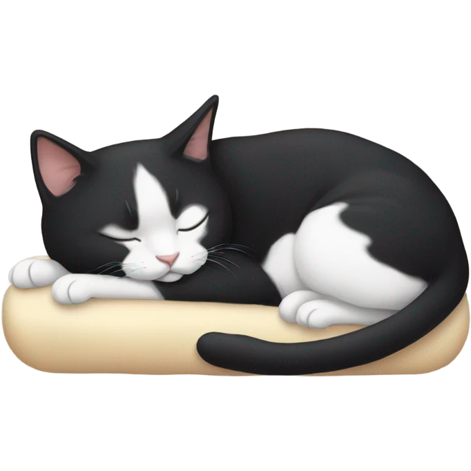 Sleeping tuxedo cat emoji