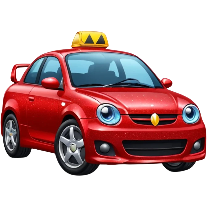 red glitter car emoji