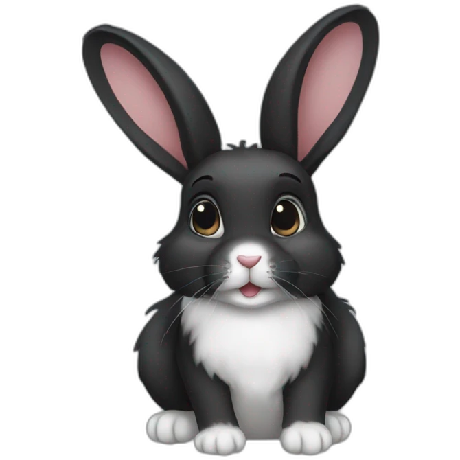 black haired rabbit emoji