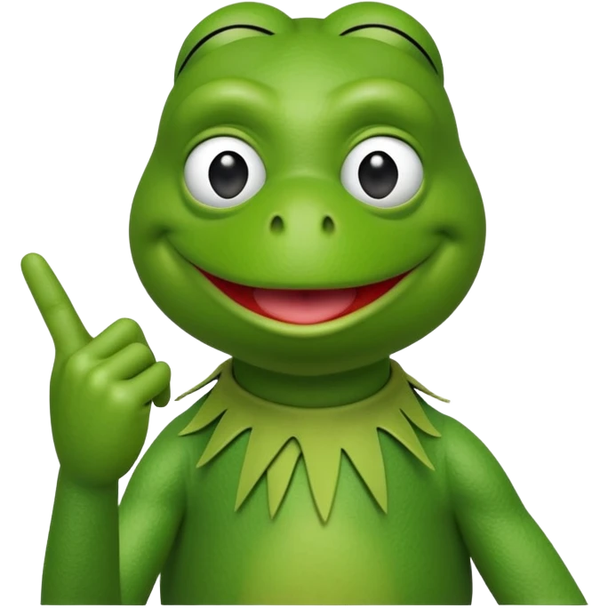 Kermit sticking out the middle finger emoji