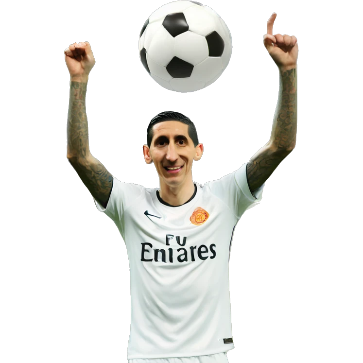 di maria doing the heart celebration emoji