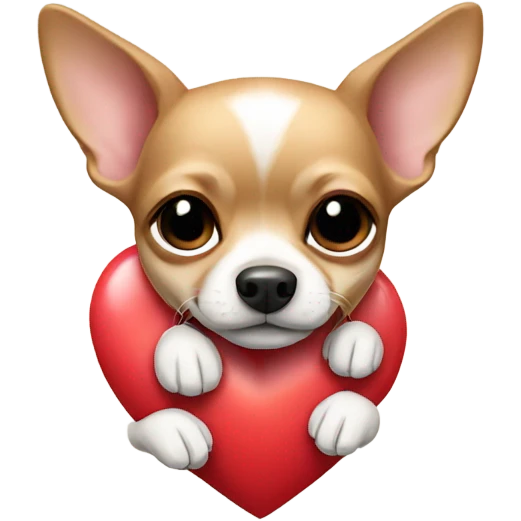 Chihuahua with heart emoji
