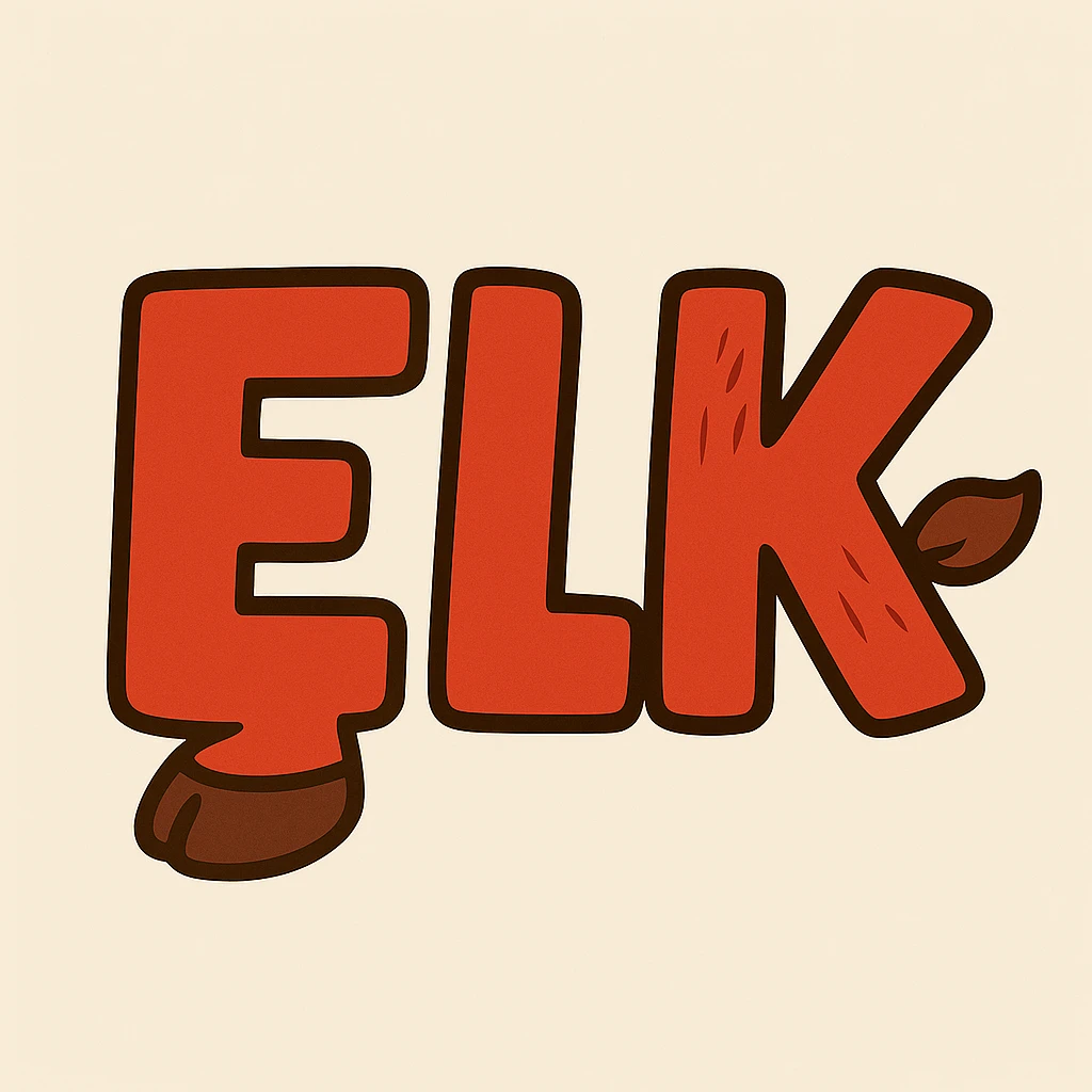 Remove all antlers and recolor the letters to a bold red. Maintain the chunky, cartoon style of the original image. emoji