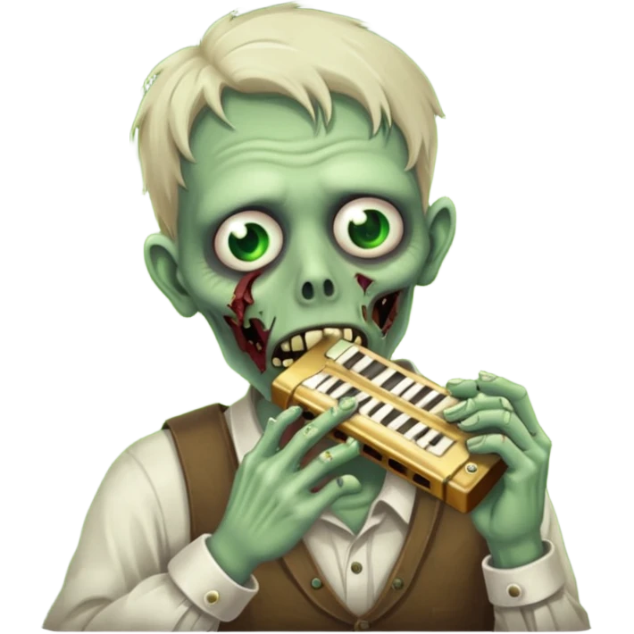 Zombie plays the hamonica emoji