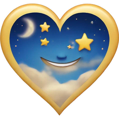 Heart emoji with moon and star emoji