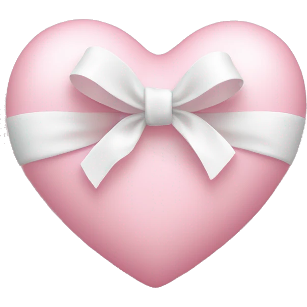 Pastel pink heart with white bow emoji