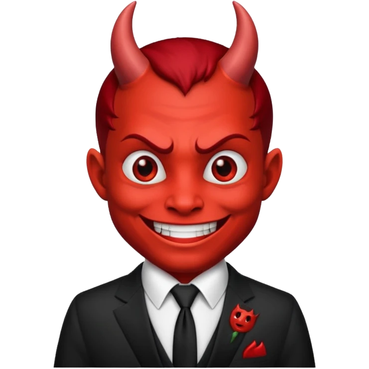 devil with tie emoji