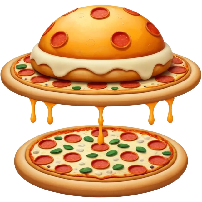 Saturn made of pizza emoji