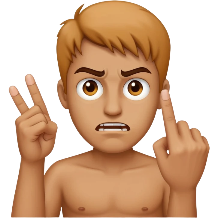 mad face holding up a middle finger  emoji