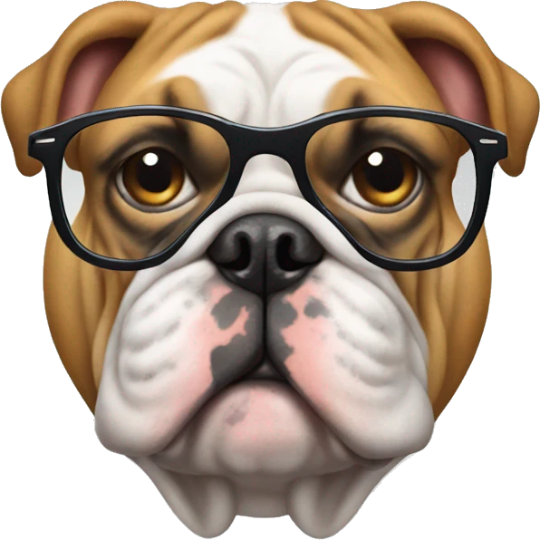 bulldog with glasses emoji