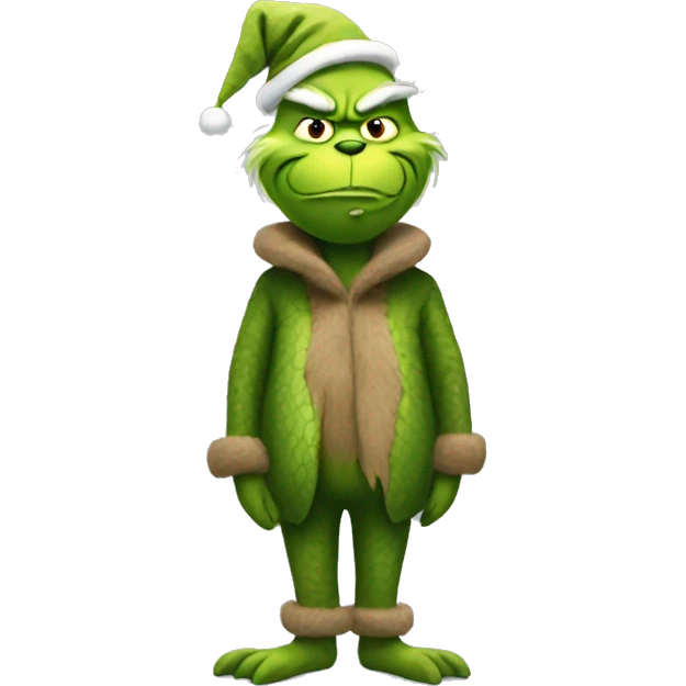 Grinch wearing a crocodile costume emoji