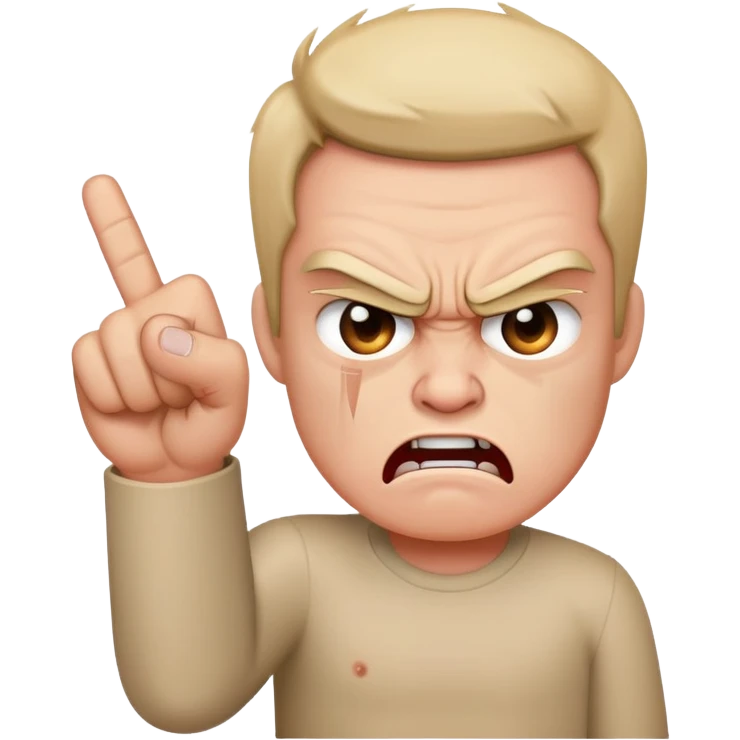 Very very angry with middle finger emoji