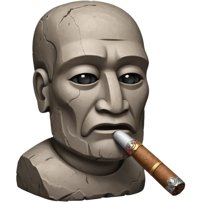Easter island head smoking cigar emoji