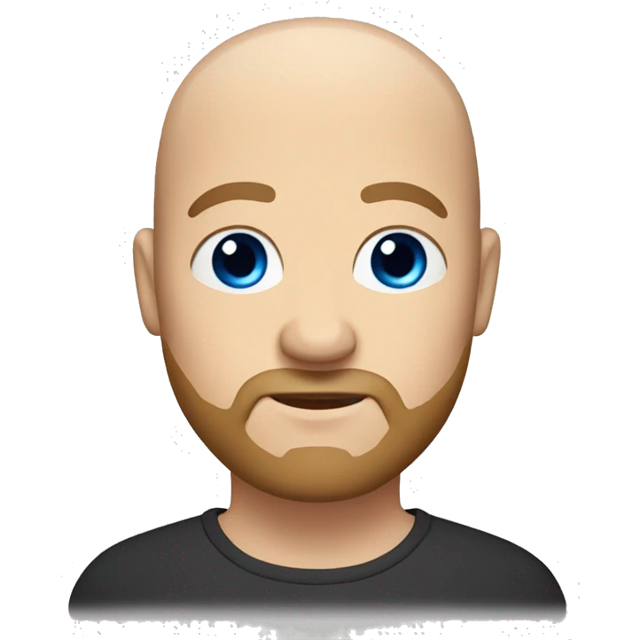 Bald Fat man with light brown beard and blue eyes  emoji