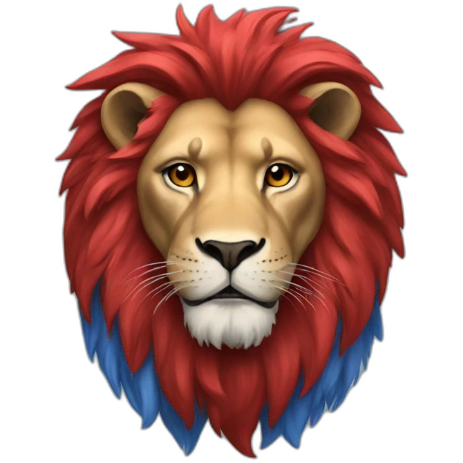 red blue lion emoji