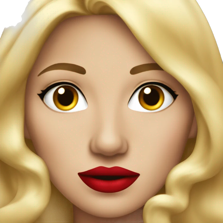 Chanteuse blonde avec du rouge à lèvres  emoji