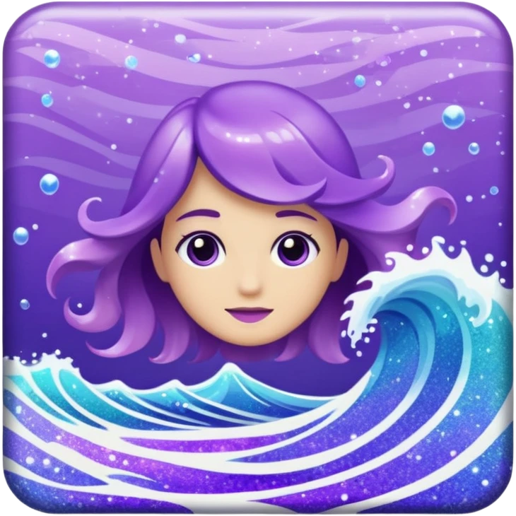glitter purple cian wave ocean emoji