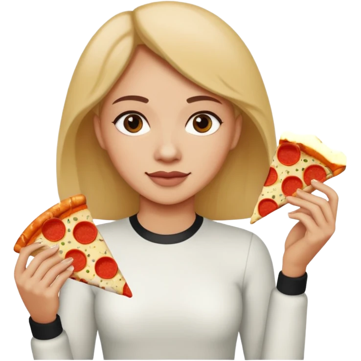 Woman with pizza slice emoji