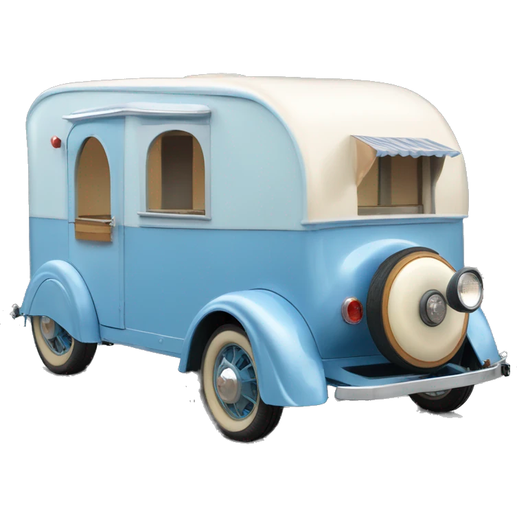 hot rod ice cream caravan,1935 fiat trailer,pearl blue  emoji