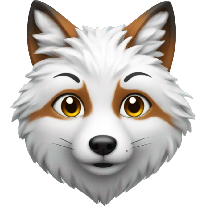 A snow fox which drawing a picture  emoji