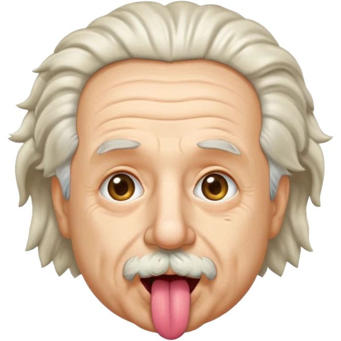 Einstein stick out your tongue, half body emoji