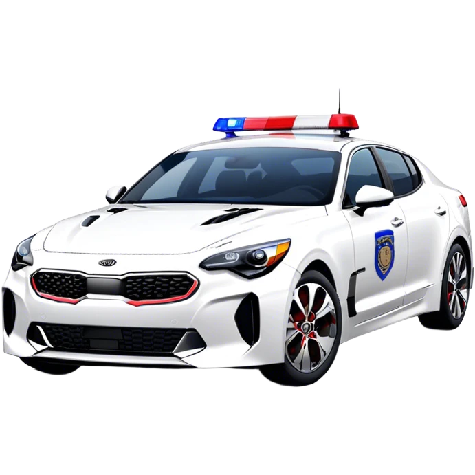 Police Car - Kia Stinger (Model Year: 2018) (Iconic Colour: White with blue and red markings) emoji