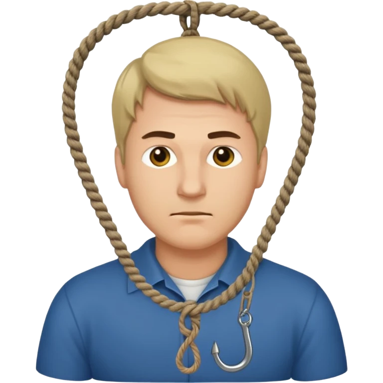 A man with a noose around his neck emoji