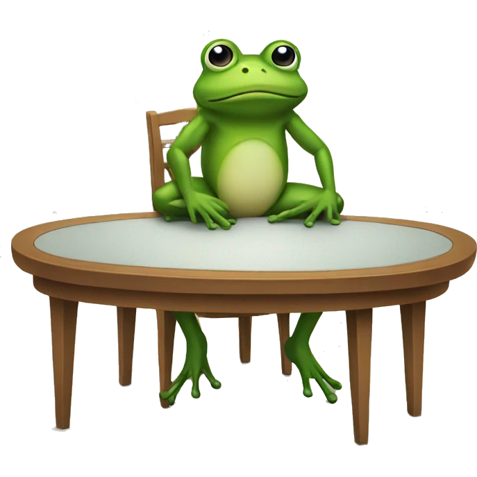 Frog sitting at table emoji
