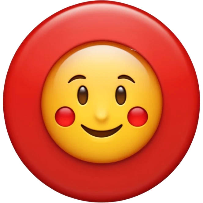 Emoji estilo vectorial de un sol rojo , en el centro un círculo blanco con borde rojo y una letra “U” roja gruesa. Diseño simple, colores sólidos, sin texto adicional, fondo transparente, estilo emoji oficial. emoji