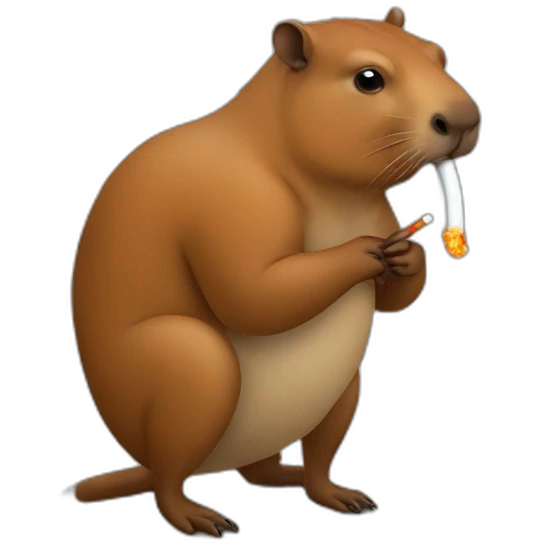 Capibara smoking a cigarette emoji