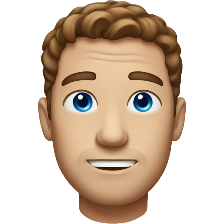 Guy with blue eyes and brown hair  emoji