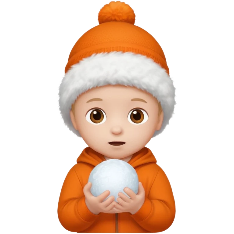 baby boy in orange with snowball











 emoji
