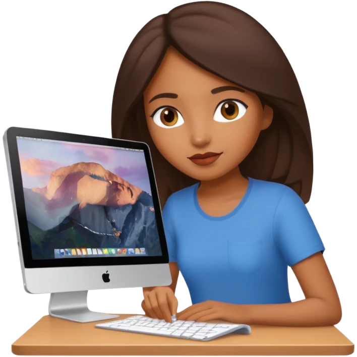 Brown Girl with Apple iMac  emoji