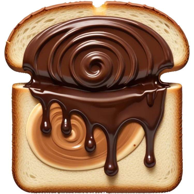 slice of bread covered in nutella sauce on top emoji